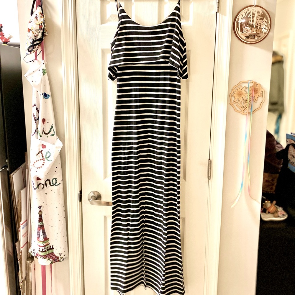 Striped Maxi Spaghetti Layered Dress